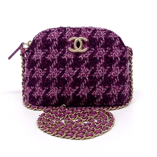 Chanel tweed mini crossbody bag