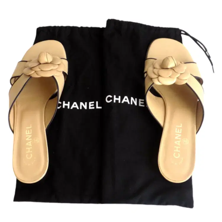 Chanel Cream Camelia Flip Flops-Hover-Image