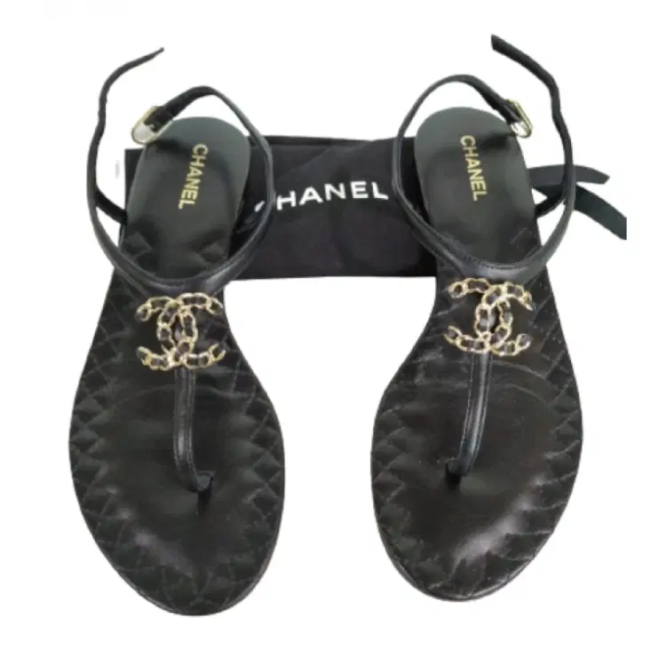 Chanel CC Logo Chain Sandals-Hover-Image