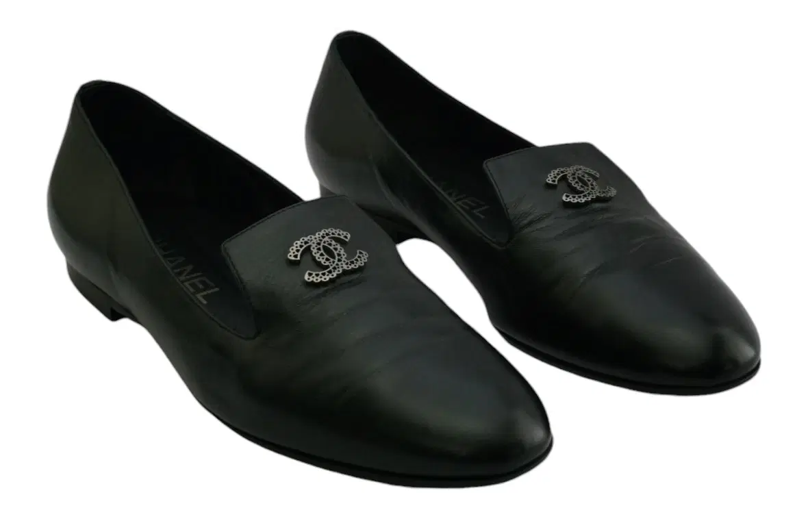 Size 36.5 - Chanel Calfskin CC Chain Loafers 3 Black
