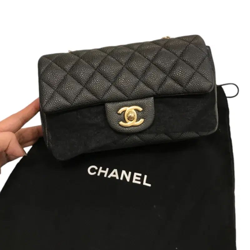 Chanel Black Mini Rectangular Single Flap in Caviar Leather
