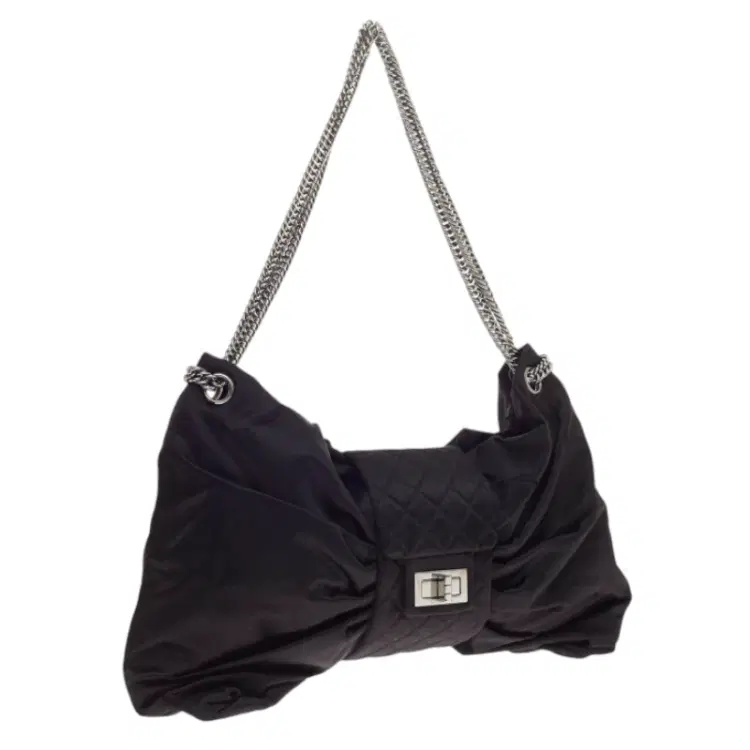 Chanel Black Satin Large Bow Bag-Hover-Image