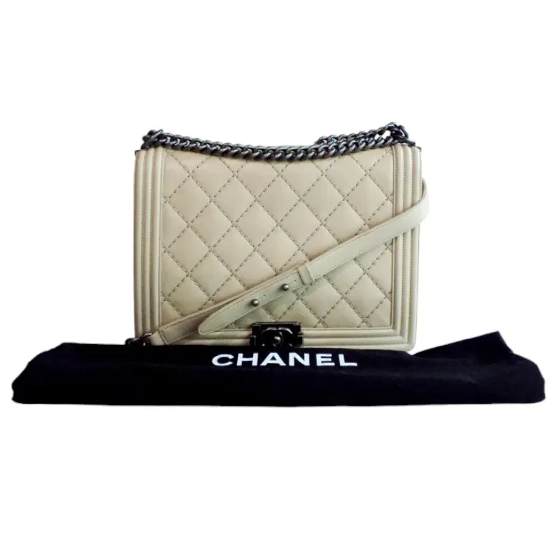 Chanel Beige Le Boy Classic Flap Medium Bag