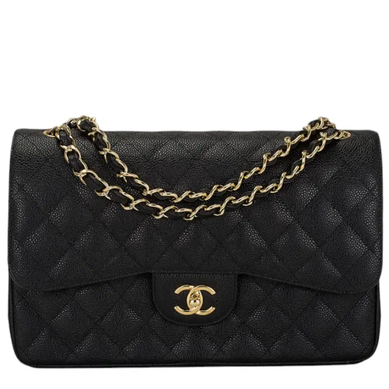 Chanel Black Jumbo Double Flap Caviar Bag