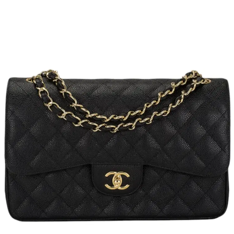 Chanel Black Jumbo Double Flap Caviar Bag-Hover-Image