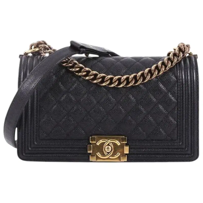 Chanel Boy Caviar Old Medium Quilted Flap Bag