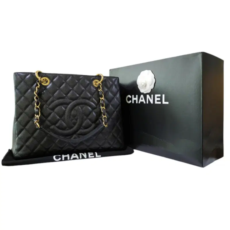 Chanel GST Black Caviar Quilted Grand Shopping Tote