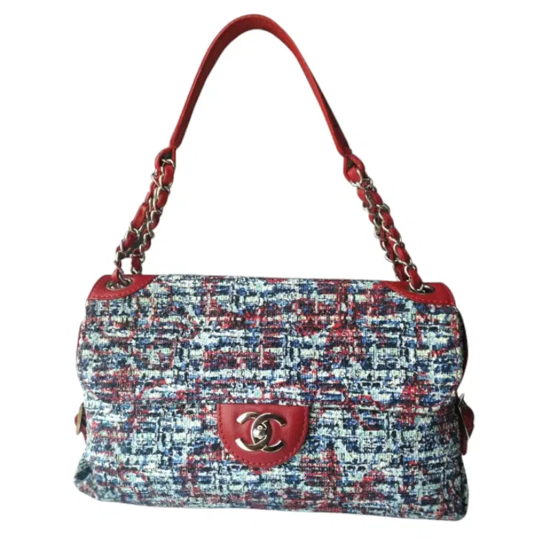 CHANEL CC Wooled Flap Chain Tweed Quilted Shoulder Bag