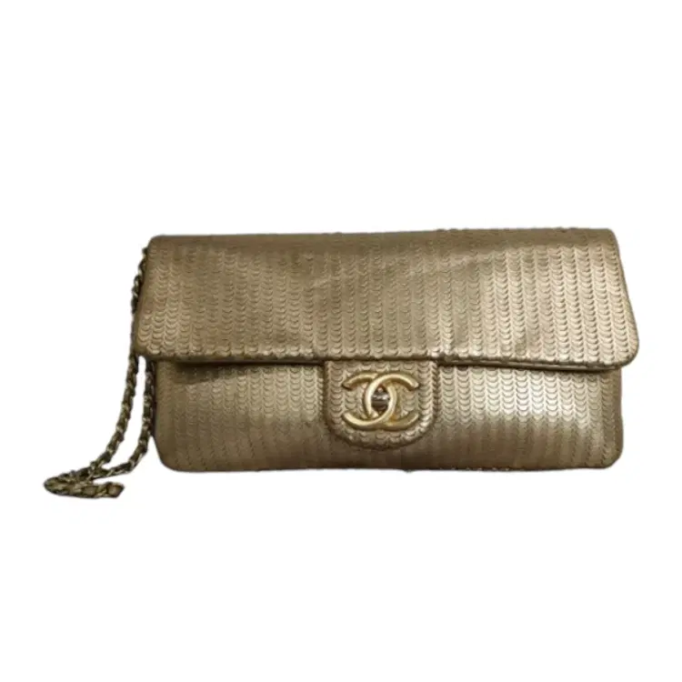 Chanel 31 Rue Cambon Gold Leather Clutch Wristlet-Hover-Image