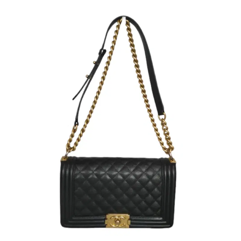 Chanel Boy Black Caviar Quilted Medium Flap Bag