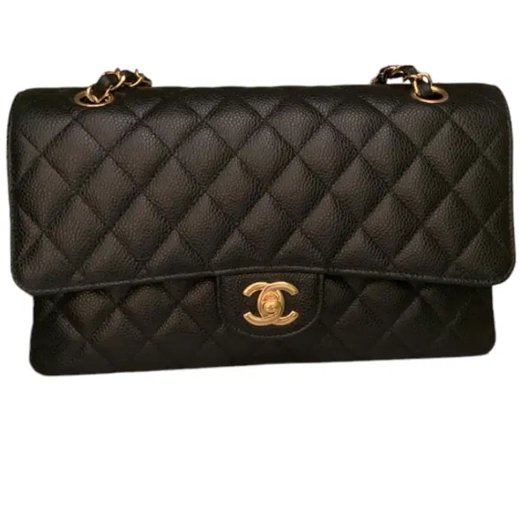 Chanel Classic Black Calfskin & Gold-Tone Metal Double Flap Bag-Hover-Image