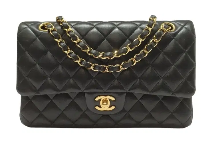 Chanel Black Classic Lambskin Double Flap Medium Shoulder Bag-Hover-Image