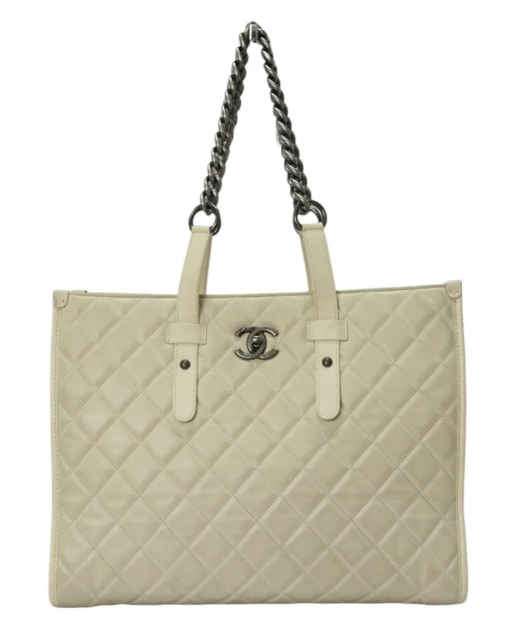 Chanel White Leather Tote