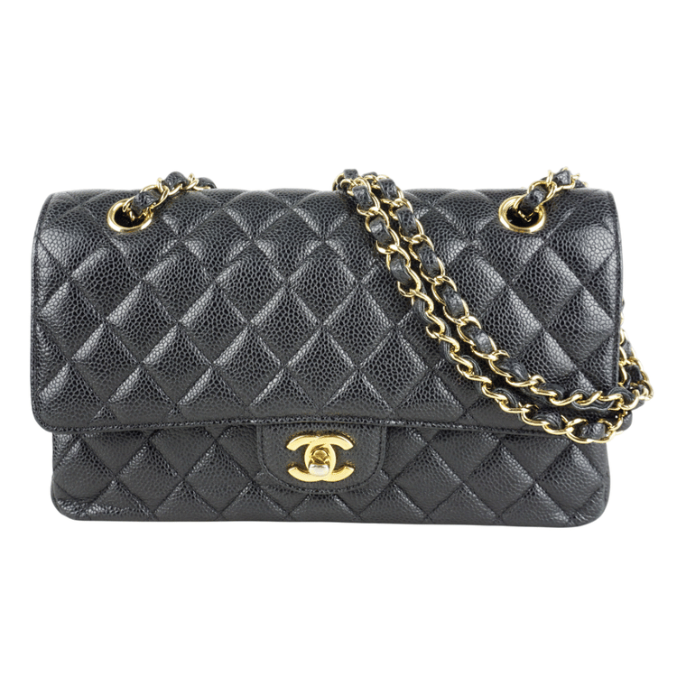 Chanel Caviar Quilted Medium Double Flap Black Shoulder Bag-Hover-Image