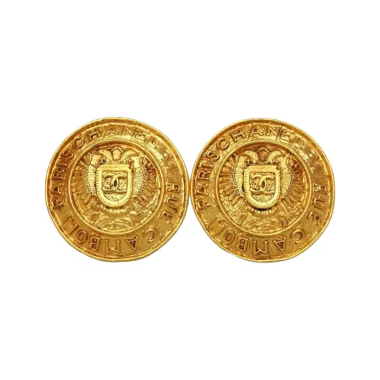 Chanel Vintage CC Logo Round Large Earrings-Hover-Image