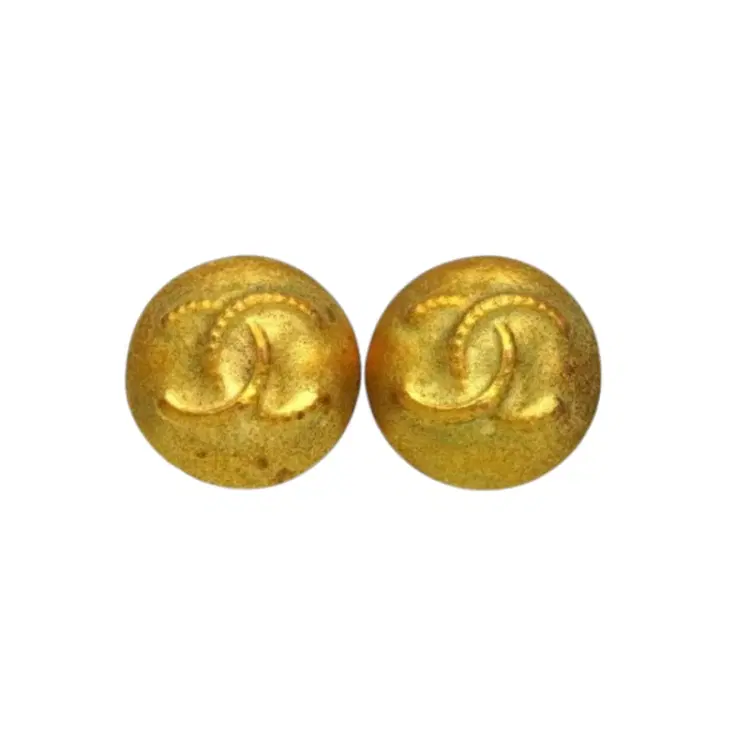 Chanel Vintage CC Logo Round Earrings-Hover-Image