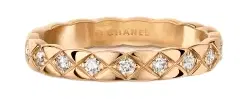 Chanel Coco Crush Quilted Motif 18K Beige Gold Diamond Ring-Hover-Image