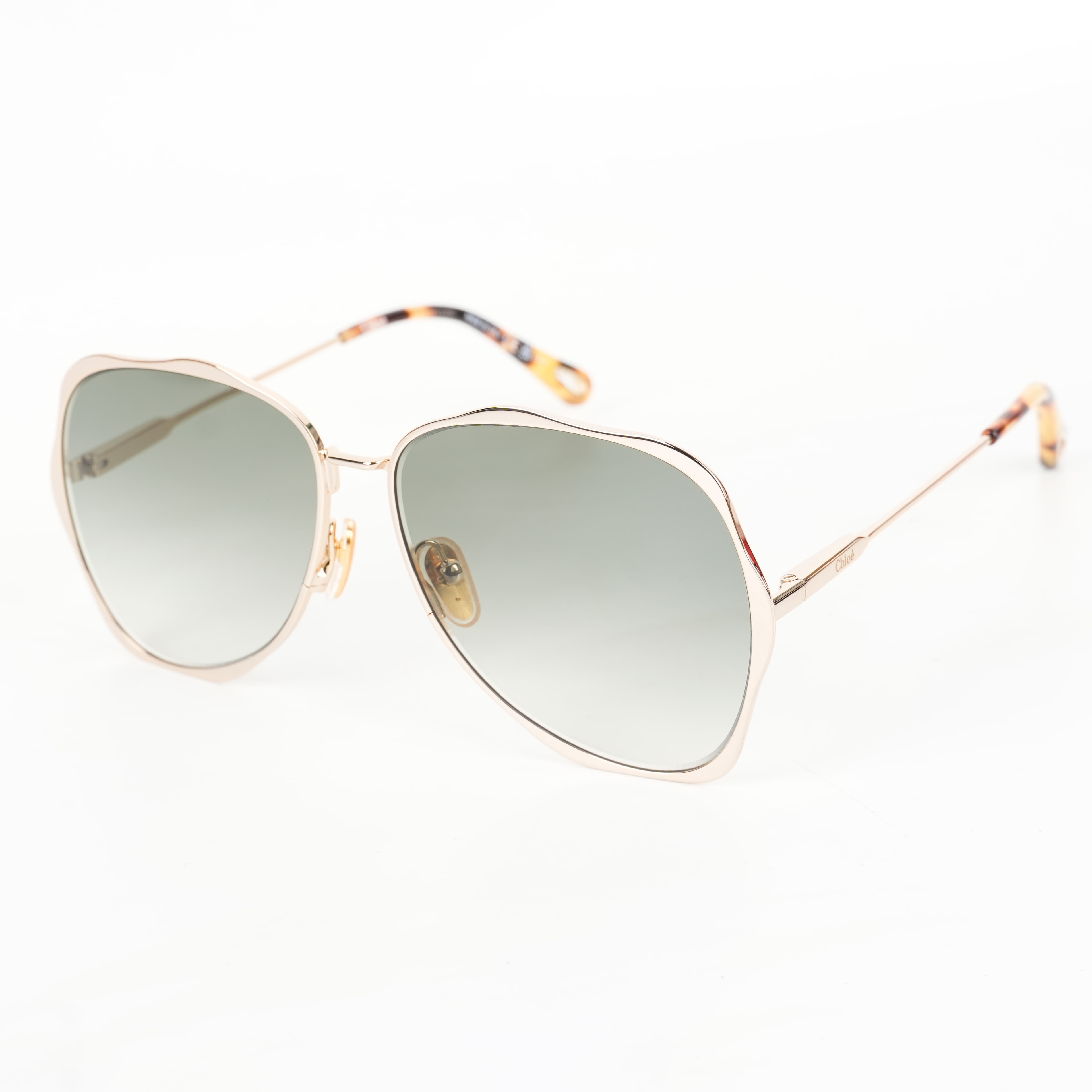 Chloé Eyewear Logo-Engraved Pilot-Frame Sunglasses - Gold
