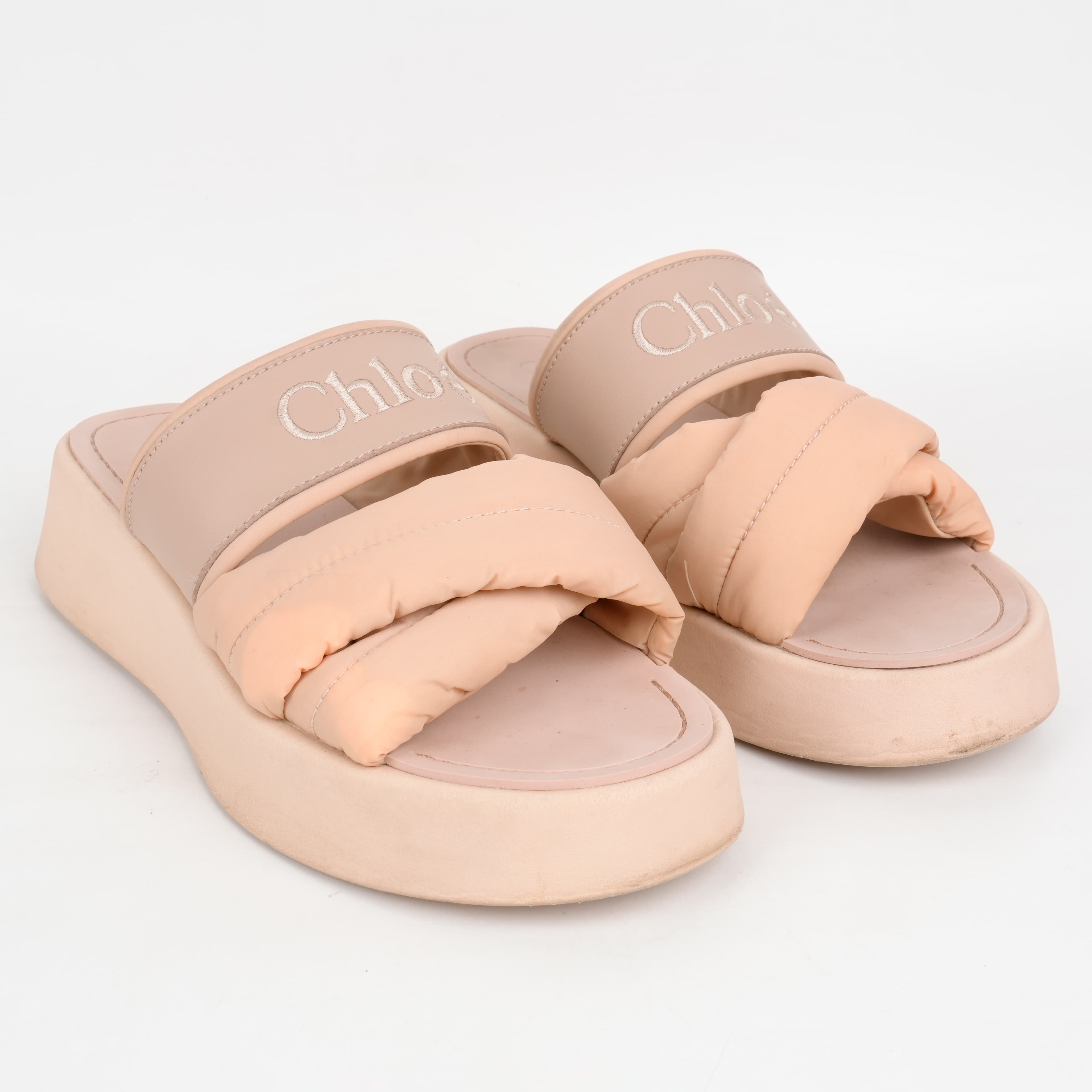 Size 38 - Chloe Mila Flatform Slide Sandals