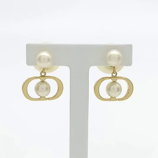 Christian Dior pearl tribal earrings-Hover-Image
