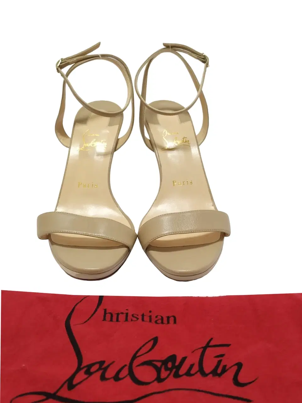 Size 37.5 - Christian Louboutin Loubi Queen Ankle Strap Sandal