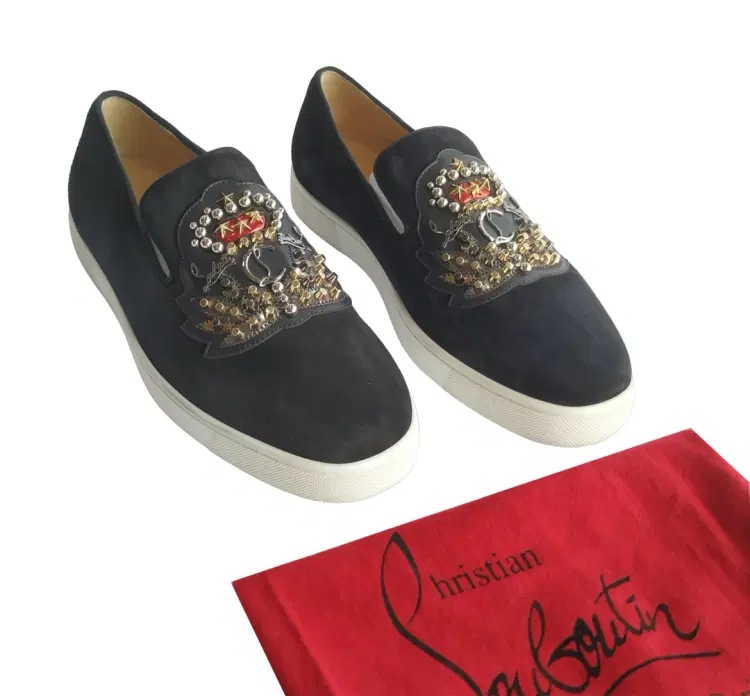 Size 40 - Christian Louboutin Ecuboat Velour Logo Crest Sneaker-Hover-Image