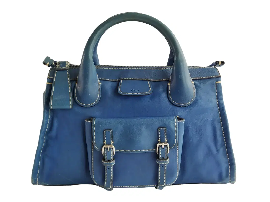 Chloe Edith Blue Leather Satchel