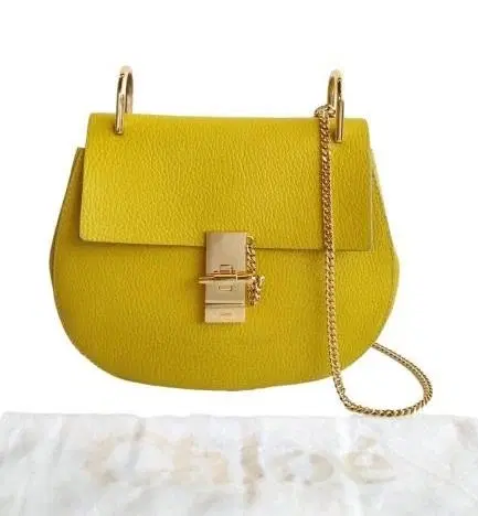 Chloe Drew Lime Yellow Leather Shoulder Bag