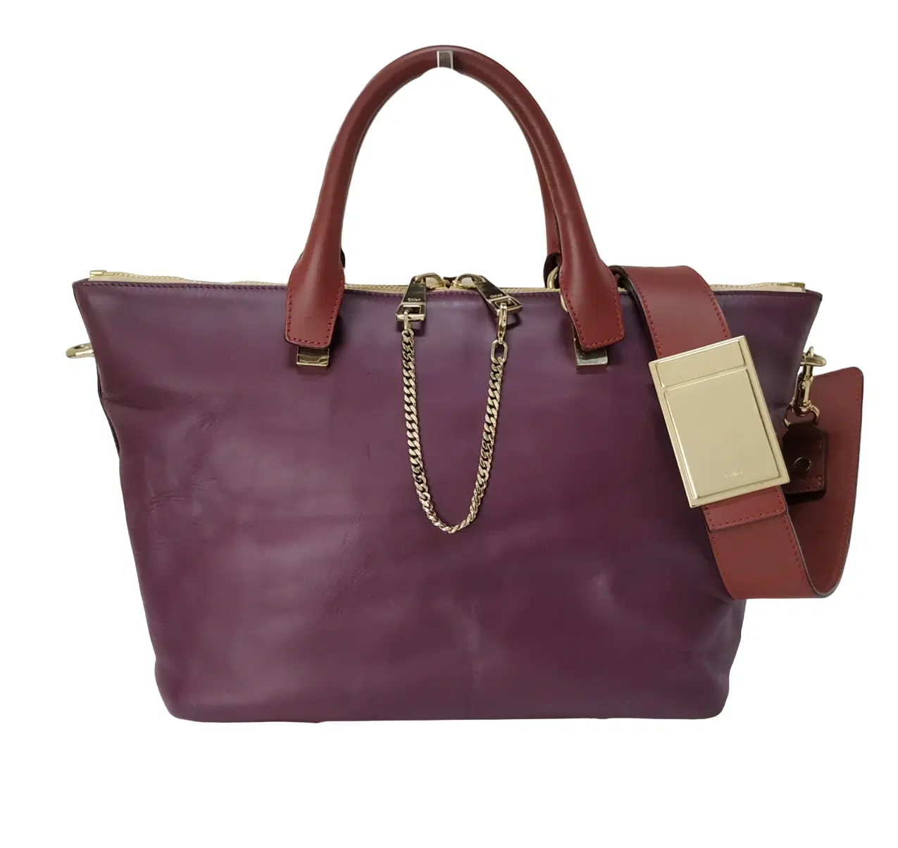 Chloe Baylee Medium Plum Leather Satchel