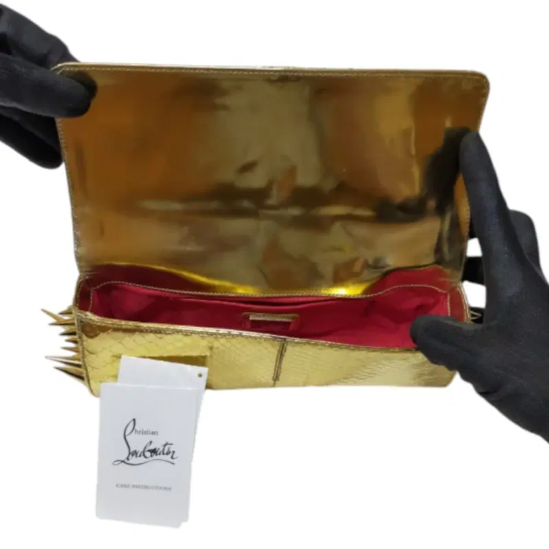 Christian Louboutin Marquise Metallic Python Clutch