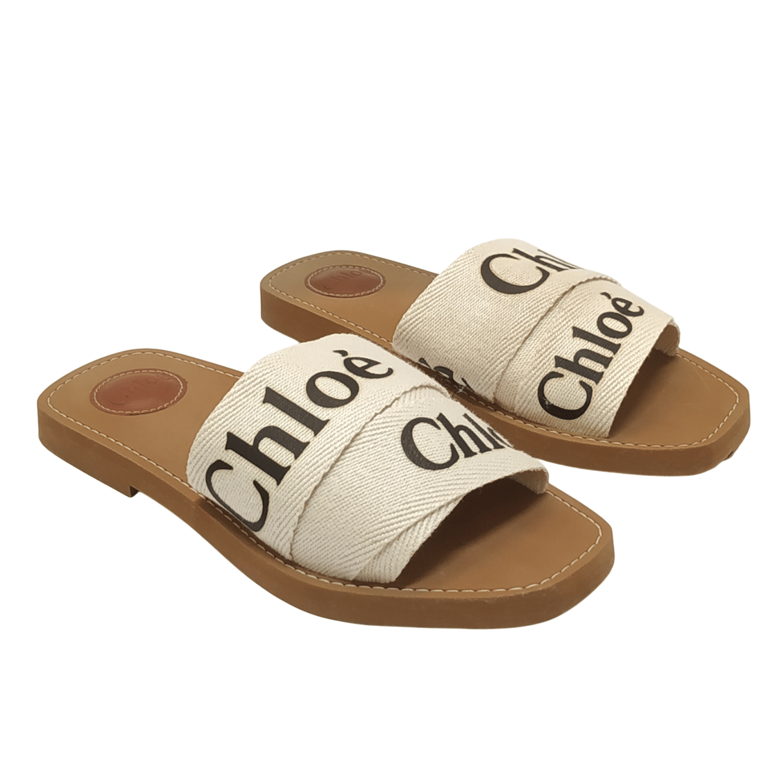 Chloe Woody Mule In White