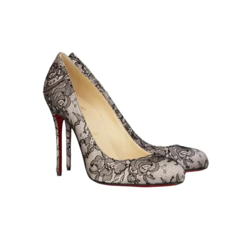 Christian Louboutin Fifi 100 Satin and Lace Pump