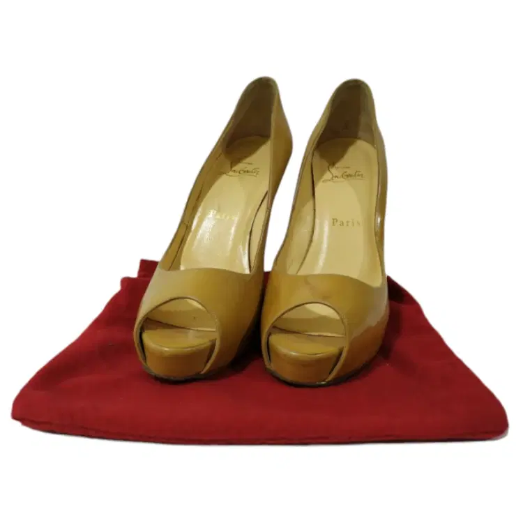 Christian Louboutins Nude Patent Peep Toe Pump-Hover-Image