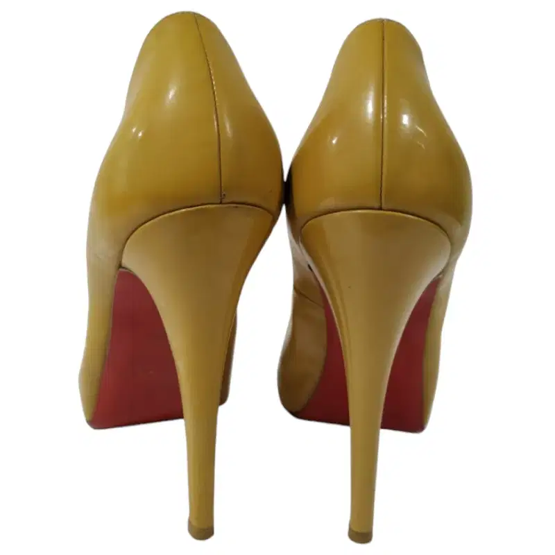 Christian Louboutin Nude Patent Peep Toe Pump | Luxepolis India