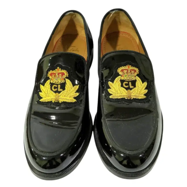 Christian Louboutin Patent Black Laperouse Emblem Flats-Hover-Image