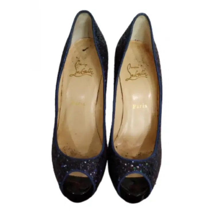 Christian Louboutin Neptune Glitter Vendome 120 Peep Toe Pumps-Hover-Image