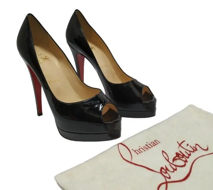 Size 38 - Christian Louboutin Black Patent Leather Heels