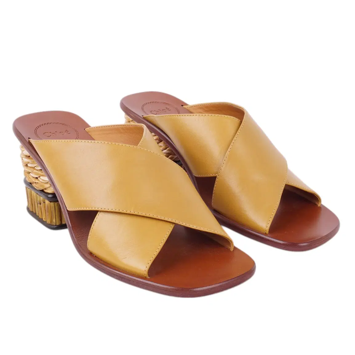 Size 40 - Chloe Crossover-Straps Leather Heels