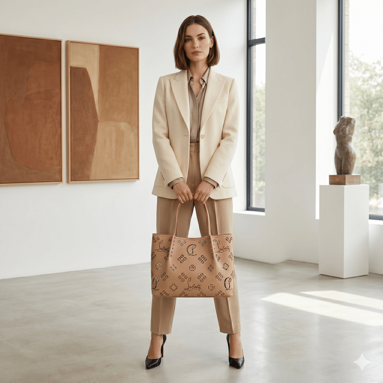 Christian Louboutin Cabarock Loubinthesky Perforated Leather Tote-Hover-Image