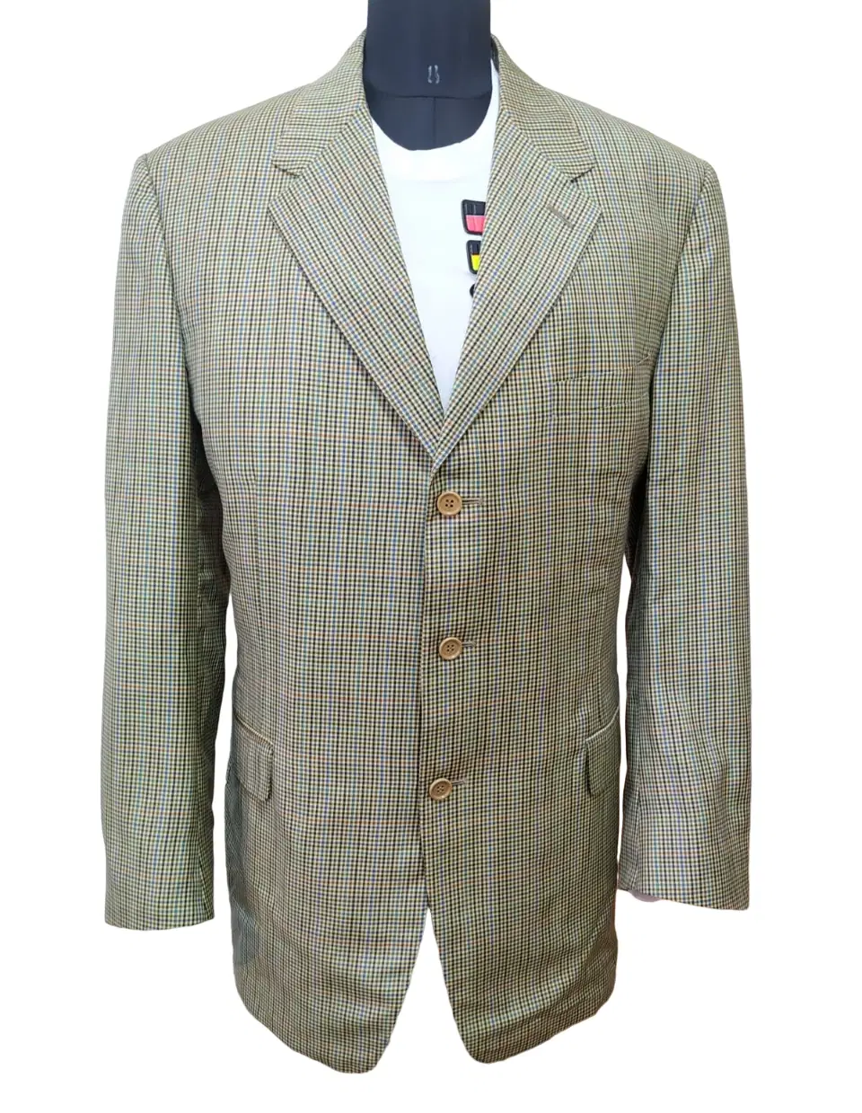 Canali 15224 Beige Check Wool Jacket