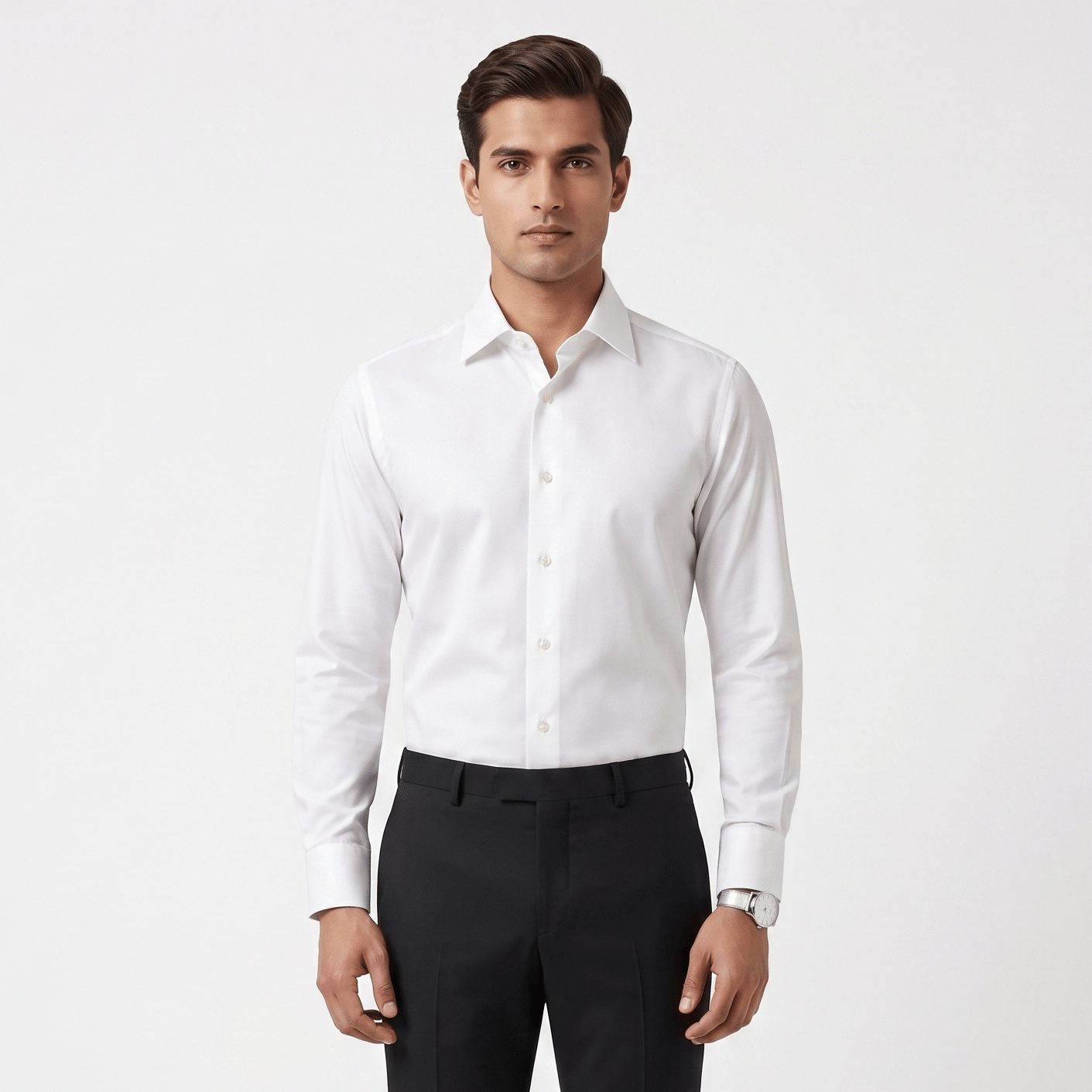 Size-44 Canali White Shirt