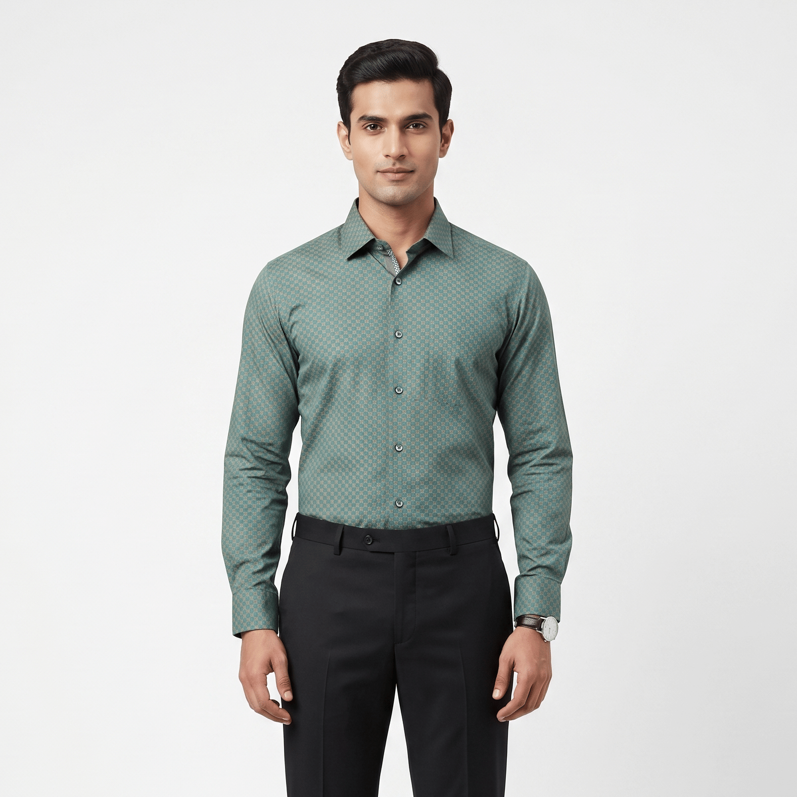 Size-45 Canali Green Shirt