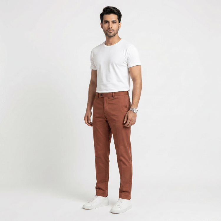 Size 52 - Canali Brown Men's Trouser-Hover-Image