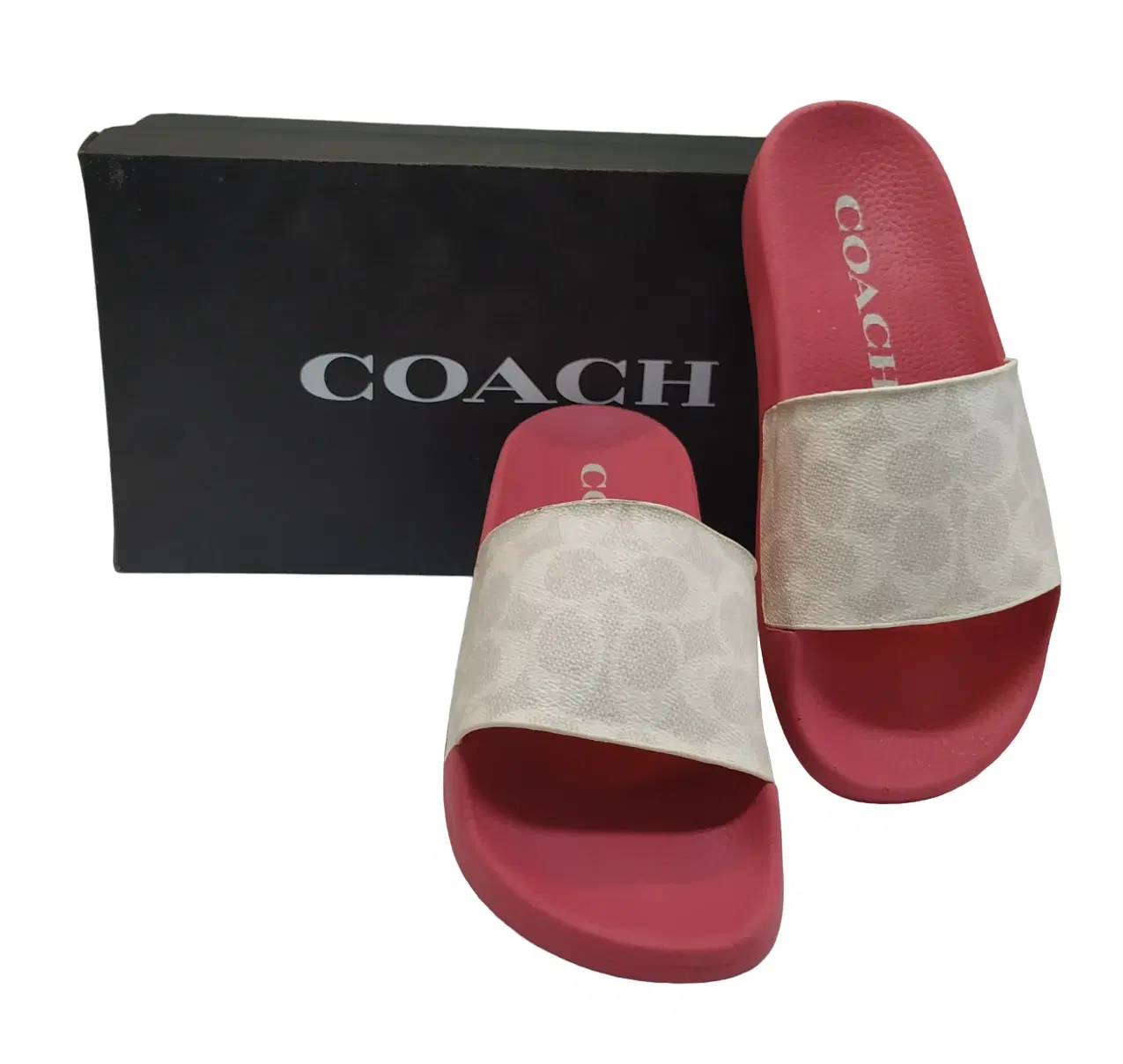 Size 7 - Coach Udele Signature Canvas Sport Pink Chalk Slide