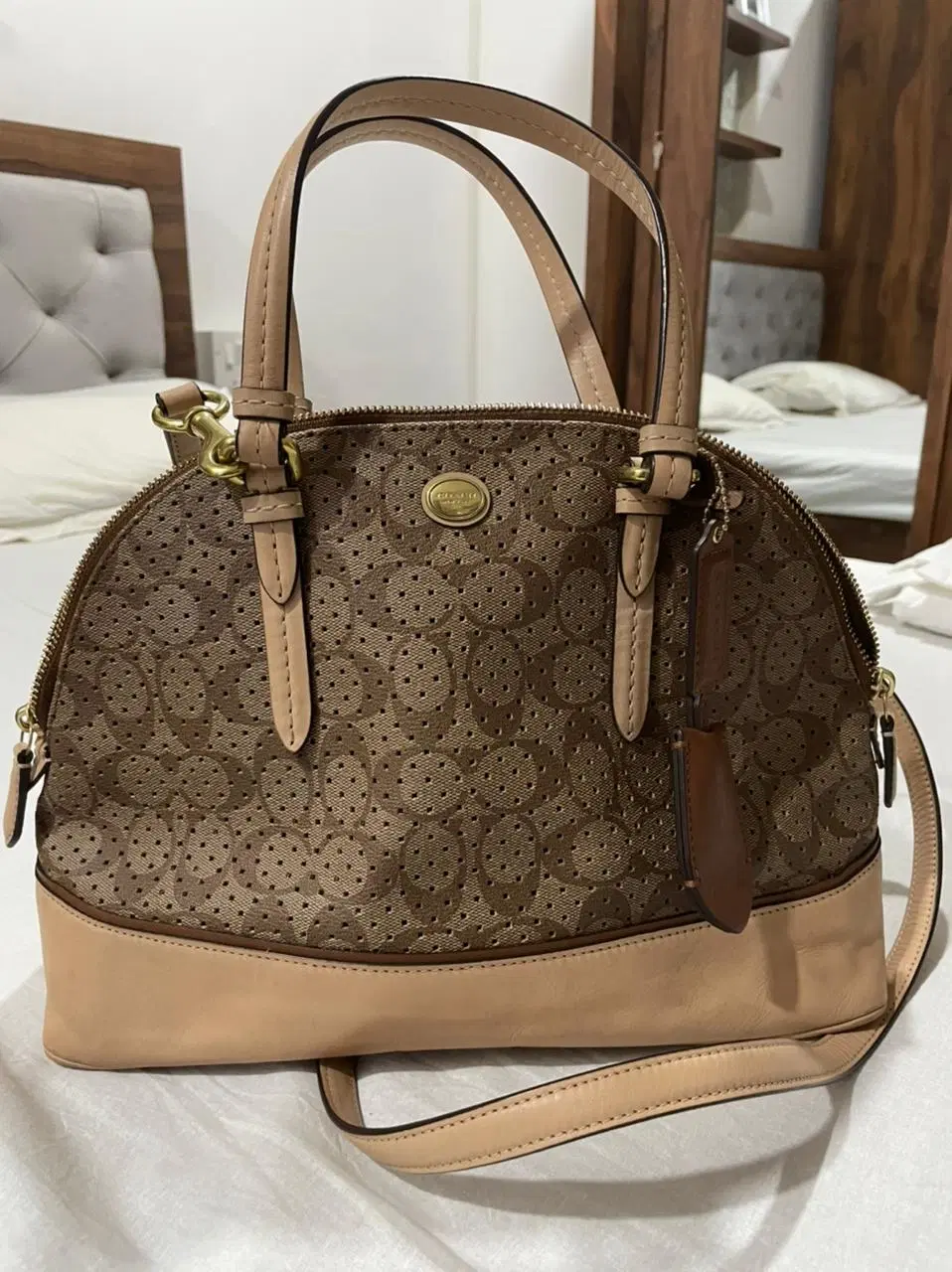 Coach Peyton Perforated PVC Domed Satchel