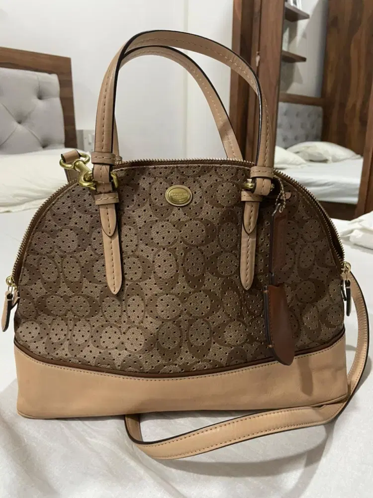 Coach Peyton Perforated PVC Domed Satchel-Hover-Image