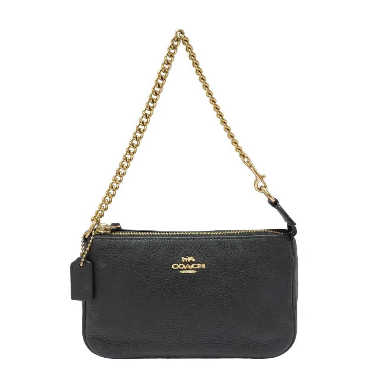 Coach Black Pebble Leather Wristlet 19