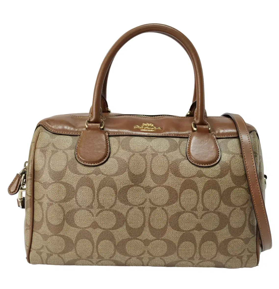 Coach Signature Coated Canvas and Leather Bennett Boston Bag