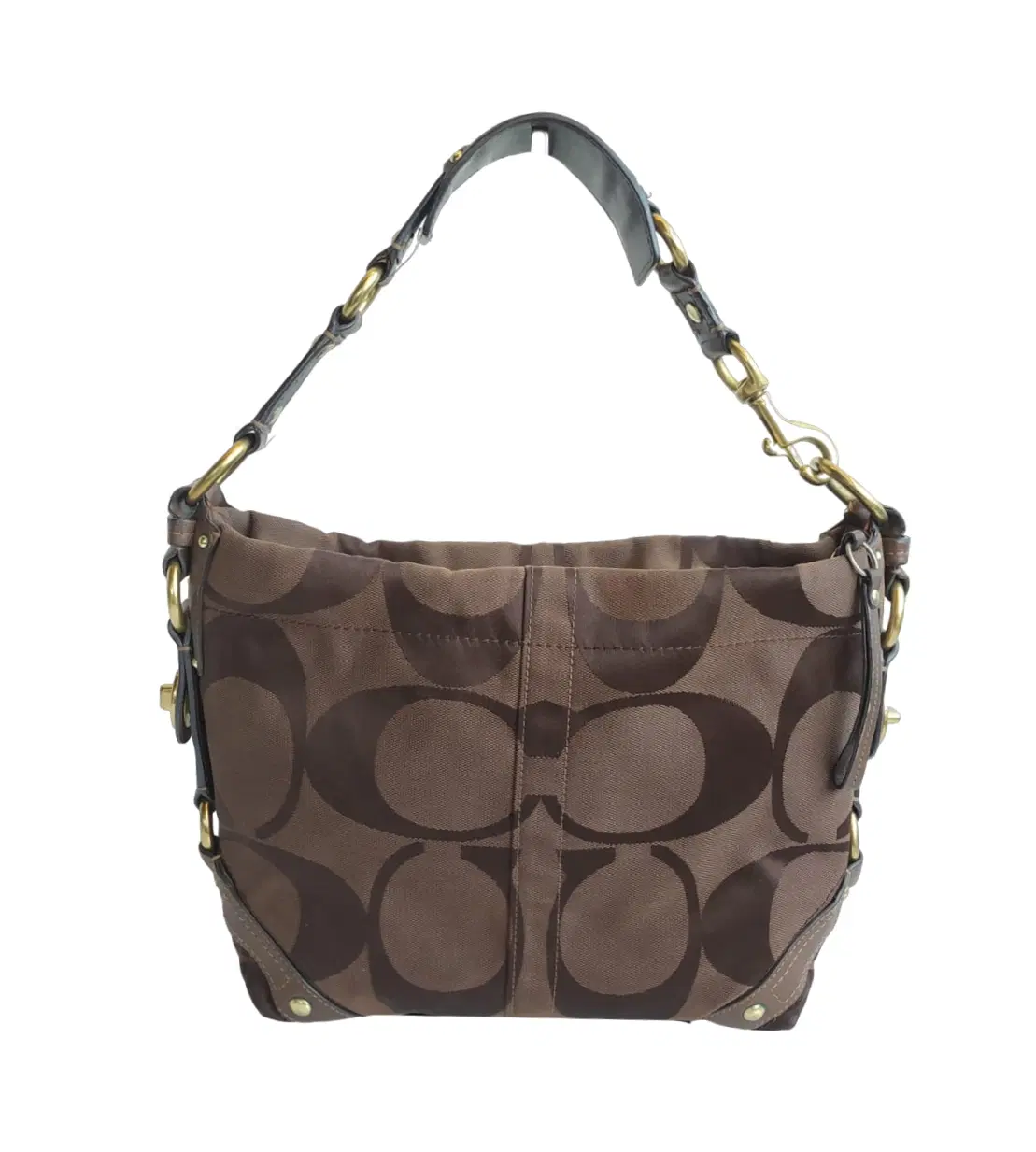 Coach Brown Signature Canvas And Leather Hobo Bag