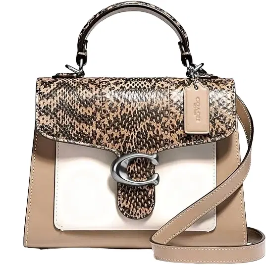 Coach Tabby Colorblock Snakeskin Top Handle 20 Bag